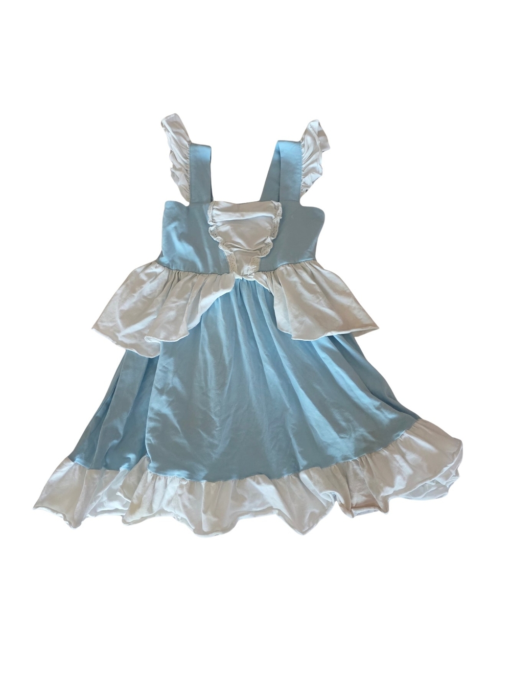 Light Blue and White Ruffle Kids Cinderella Costume Dress